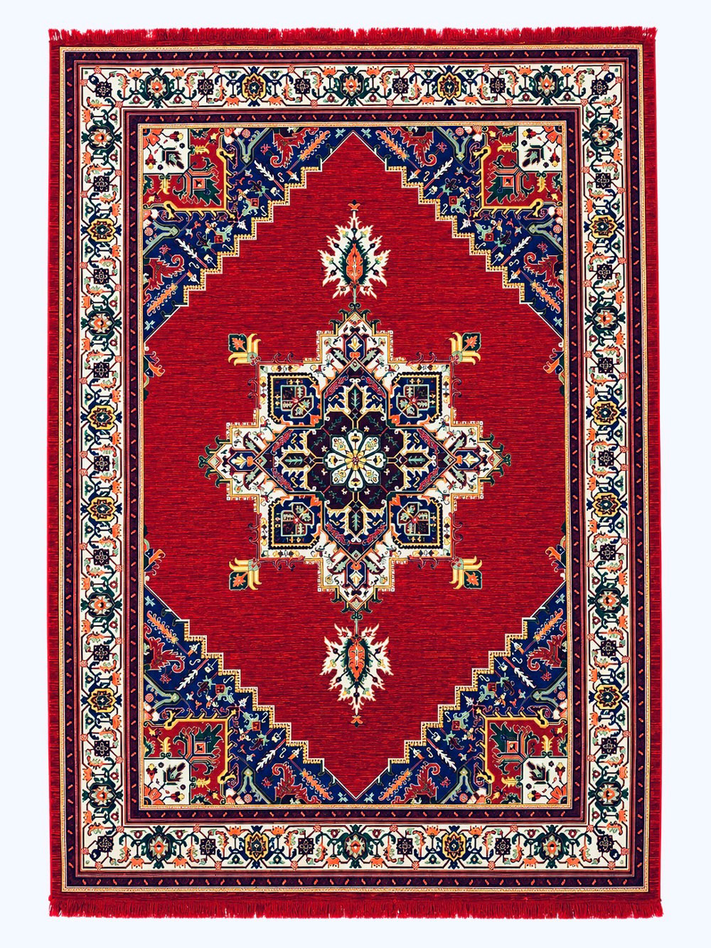 فرش طرح 827 رنگ لاکی 700 شانه