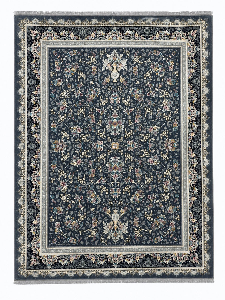 فرش طرح لیلیوم رنگ دودی 700 شانه کلاسیک